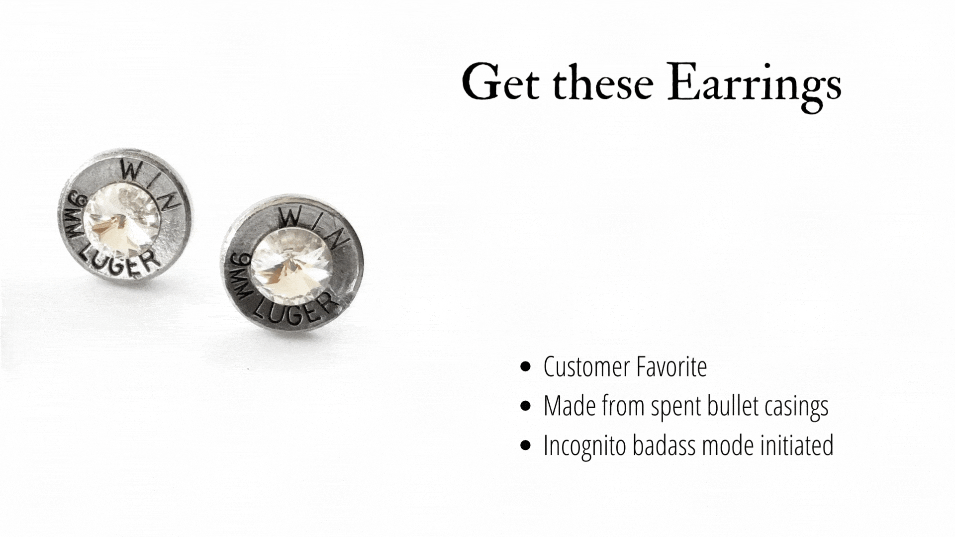 Free Bullet Stud Earrings